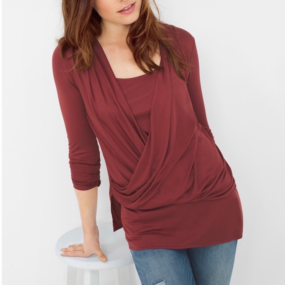 NWT WHBM Surplice Tunic Terra Rosa XL